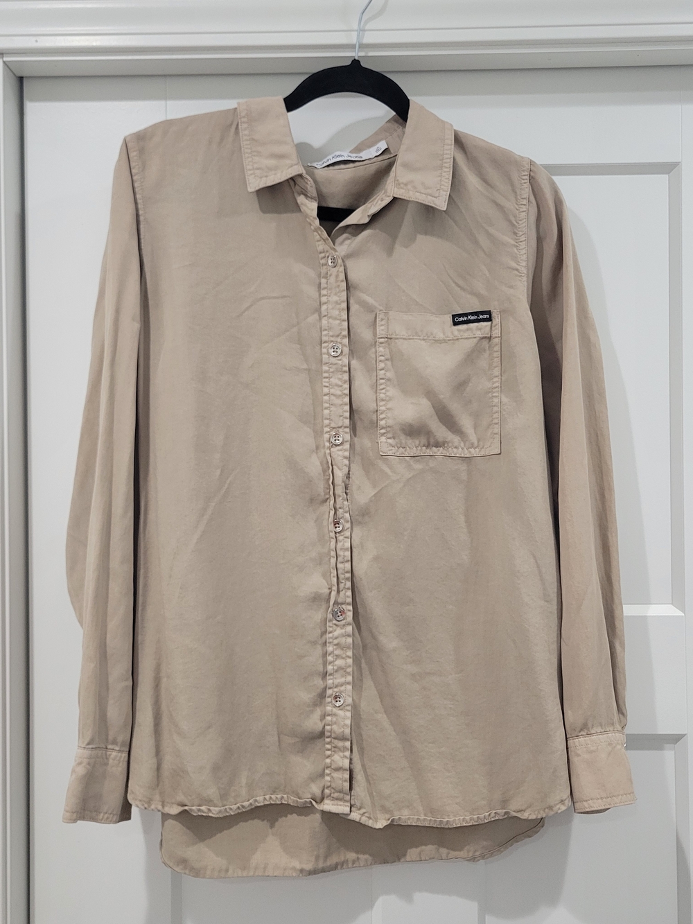 Calvin Klein Jeans Taupe Button-Down Long Sleeve Shirt
